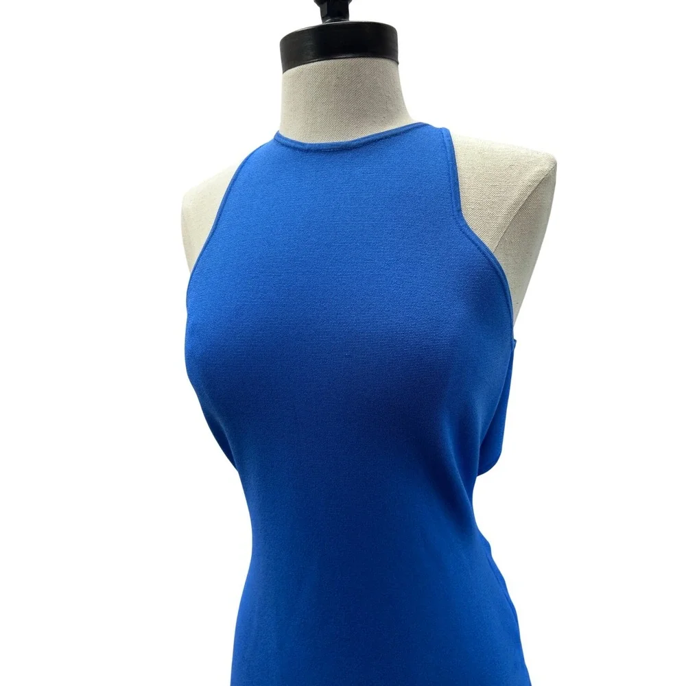 A.L.C. Delfine Midi Dress Women Small Blue Excellent Open Back Cutout‎ Knit